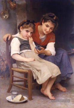  Petit Tableaux - Petite boudeuse réalisme William Adolphe Bouguereau